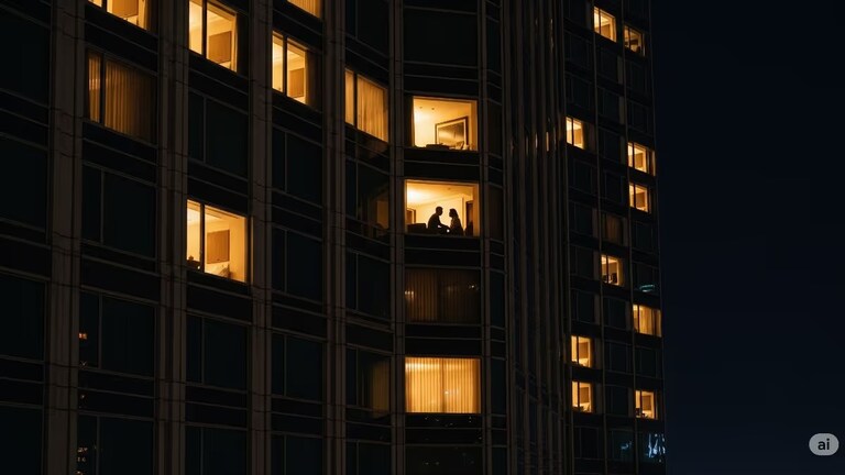 हॉटेलमध्ये मोठा कांड! खिडकीवर पडदा नव्हता, लोकांनी सगळंच पाहिलं..कपलचा प्रायव्हेट Video लीक Couple Romantic Video Viral