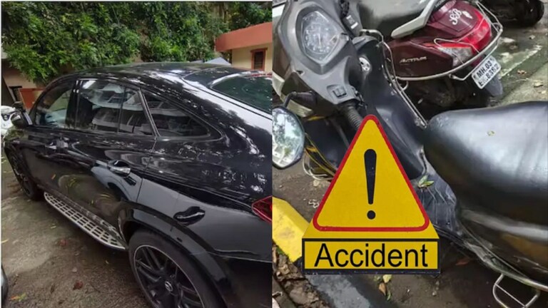 पैशांचा माज, बड्या बापाच्या लेकीनं मर्सडिझनं दुचाकीला दिली धडक, पती-पत्नी दोघेही हवेत फेकले... Mercedes Accident