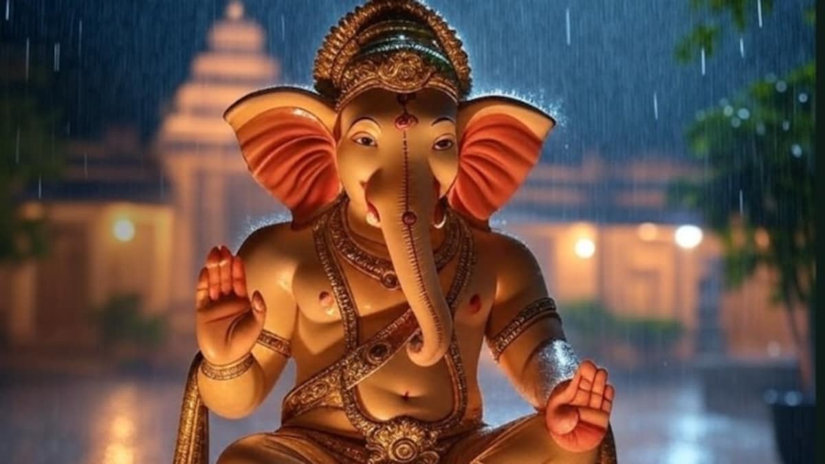 बाप्पाच्या आगमनादिवशीच वरुणराजाची दमदार हजेरी, राज्यात पावसासह भक्तीचं वातावरण, जाणून घ्या हवामान maharashtra weather heavy rain in konkan and these area on ganesh chaturthi