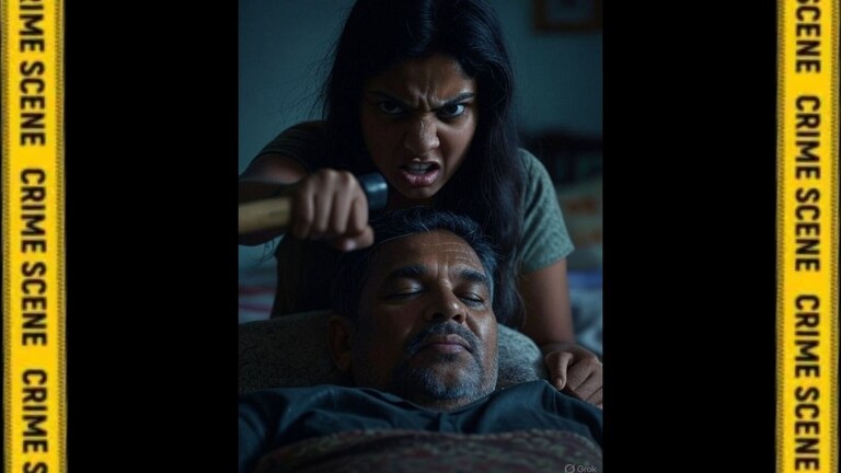 कुटुंबातील सदस्य झोपले होते गाढ, तरुणीची सटकली अन् थेट वडिलांच्या डोक्यात हातोड्यानं केला हल्ला, 'त्या' रात्री काय घडलं? rime news