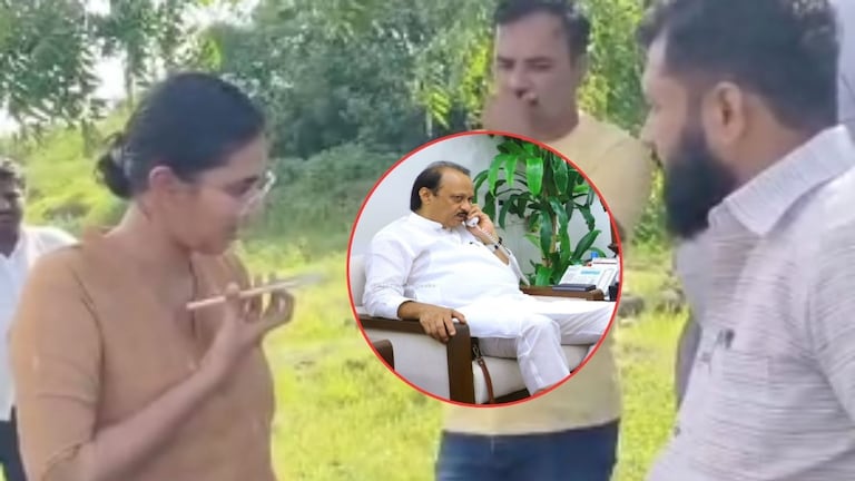 महिला आयपीएस अंजली कृष्णा अजित पवारांना थेट नडल्या, वाळू तस्करी करणाऱ्यांचे उपटले कान, फोन कॉलवर काय घडलं? ajit pawar viral call to IPS anjali krushna