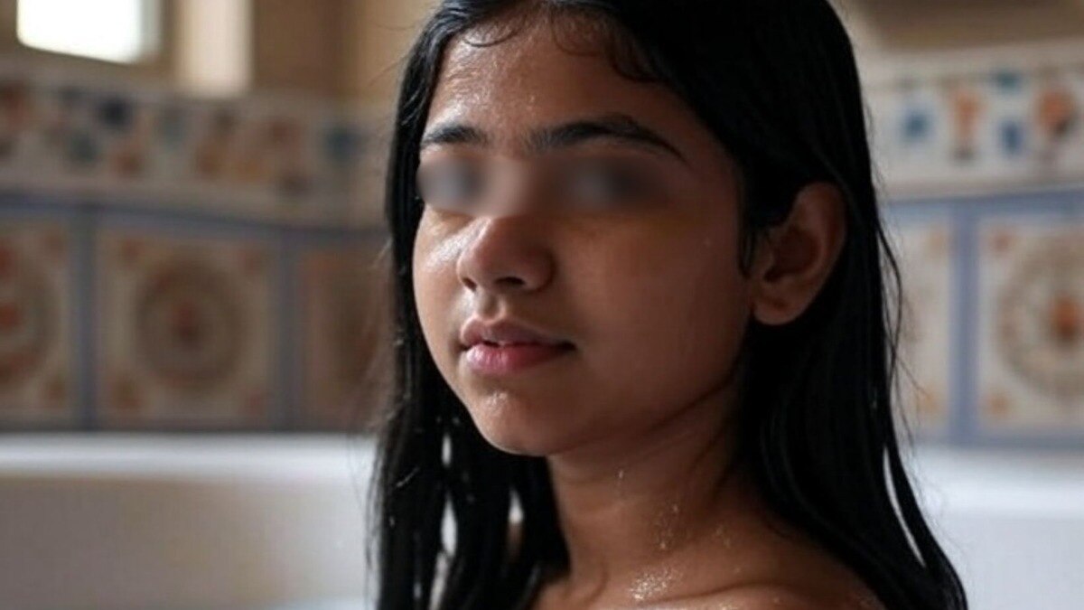 woman during bathing