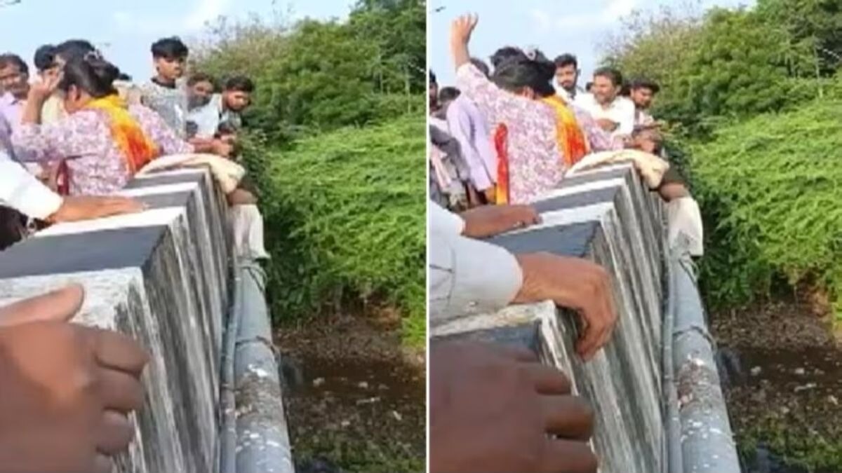 एका वर्षाच्या मुलाला पूलावरून खाली नदीत...