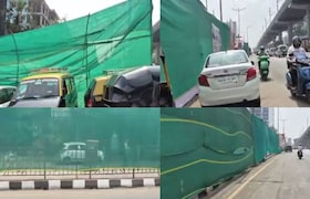 पीएम मोदींच्या मुंबई दौऱ्याआधी 'गरीबी छुपाओ अभियान', झोपडपट्ट्या पडद्याने झाकल्या, काँग्रेसचा आरोप  PM Modi Mumbai visit