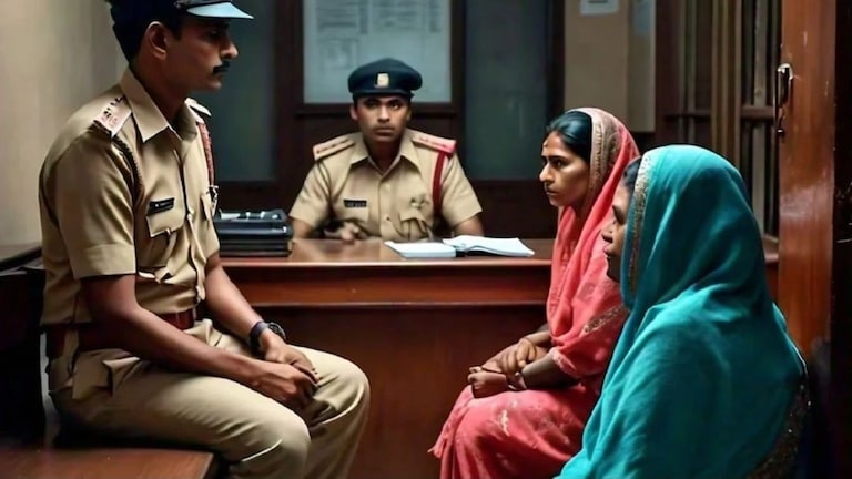 न्याय मागण्यासाठी महिला अर्धनग्न अवस्थेत थेट पोलीस स्टेशनमध्ये... कुटुंबियांवर केले आरोप! महिला अर्धनग्न अवस्थेत थेट पोलीस स्टेशनमध्ये...