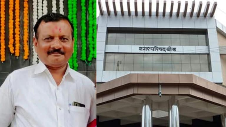 बीड नगरपरिषदेच्या इमारतीवर कर्मचाऱ्याचा गळफास घेतलेल्या अवस्थेत मृतदेह आढळला Beed Municipal Council Employee's body found hanging in building