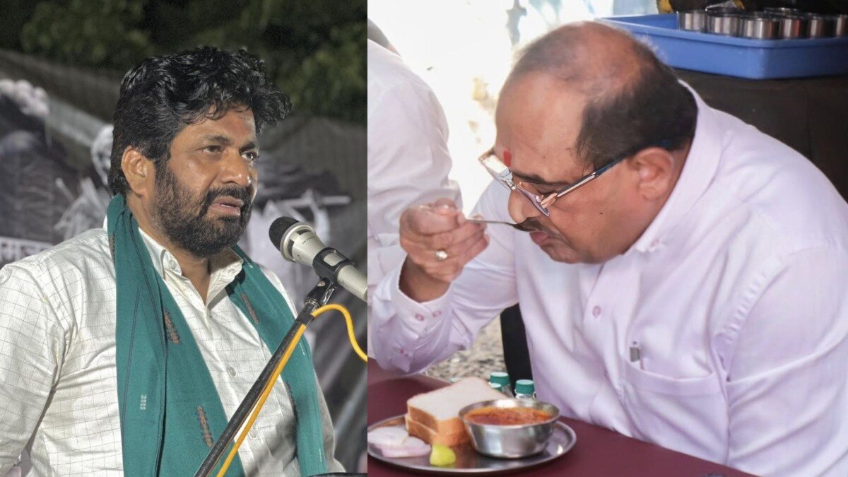 राधाकृष्ण विखे पाटलांची गाडी फोडणाऱ्यास एक लाखाचं बक्षीस, शेतकरी विरोधी वक्तव्य केल्यानं बच्चू कडूंचा संताप Bachchu Kadu on Radhakrishna Vikhe Patil