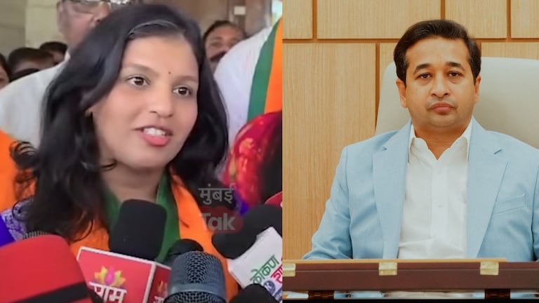 अर्ज घातलं, भाजपच्या महिला उमेदवाराचं मराठी बोलण्यावरुन तुफान ट्रोलिंग, आता नितेश राणे म्हणाले.. BJP Candidate Shraddha Bhosale trolled over marathi Speaking