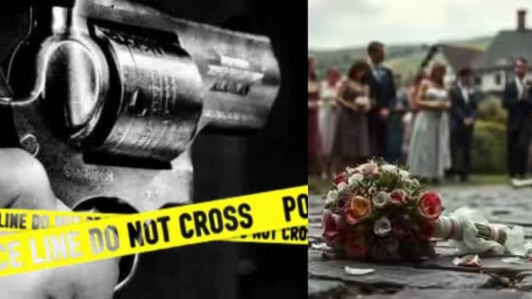 आनंदोत्सवासाठी लग्नसोहळ्यातील मिरवणुकीत गोळीबार, नवऱ्याच्या मानेवर गोळी लागून मृत्यू, परिसरात गोंधळ उडाला crime news