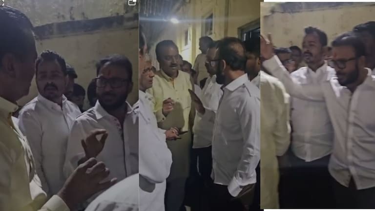 'ही कसली पद्धत? व्हिडीओ शूटींग करा रे...',शिरुरच्या आजी-माजी आमदारांमध्ये मतदान केंद्राबाहेर बाचाबाची VIDEO Shirur Nagarpalika election