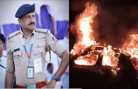 दुभाजकाला धडकल्याने कारने पेट घेतला, पोलीस निरीक्षकाचा जळून मृत्यू; दुर्दैवी घटनेने सर्वत्र हळहळ Police inspector dies of burns