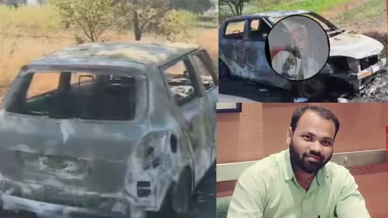 लातूर : 1 कोटीच्या विम्यासाठी लिफ्ट मागणाऱ्याला कारमध्ये जिवंत जाळलं, अर्धी हाडं उरली, आरोपीला अटक Latur Crime