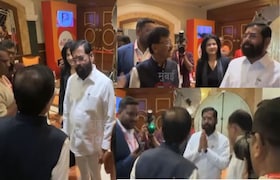 संजय राऊत समोर दिसले, एकनाथ शिंदेंचा नमस्कार, दोघांमध्ये काय चर्चा झाली? पाहा व्हिडीओ Eknath Shinde and Sanjay Raut