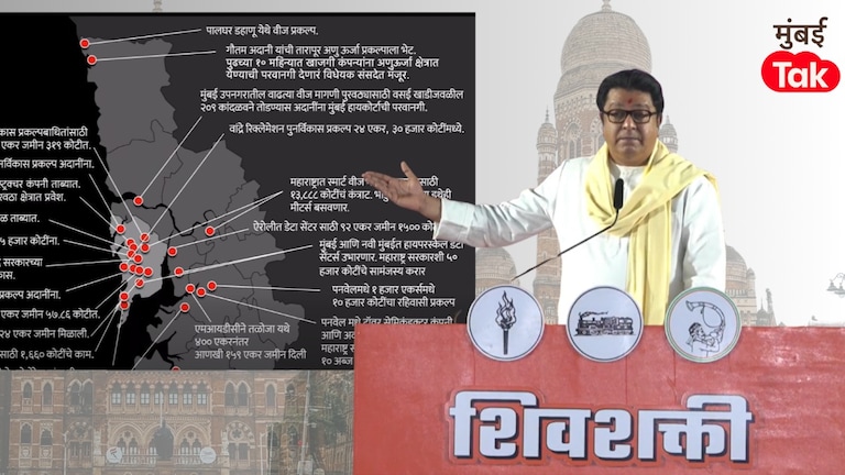BMC Election 2026: राज ठाकरेंनी दाखवलं अदानींचं 'मुंबईतील साम्राज्य' अन् सांगितला 'तो' धोका bmc election 2026 raj thackeray exposed adani empire in mumbai alleging it is an attempt to connect mumbai to gujarat
