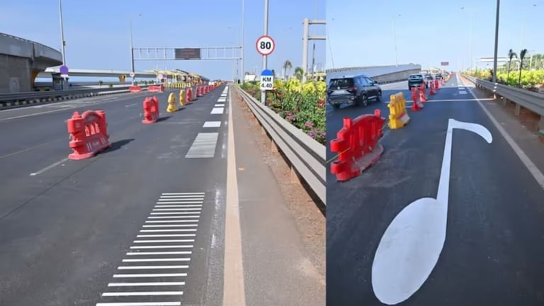 मुंबईची खबर: मुंबईच्या कोस्टल रोडवर भारतातील पहिला 'म्यूझिकल रोड'! वाहनचालकांना अनोखा फील... मुंबईत भारतातील पहिला 'म्यूझिकल रोड'!