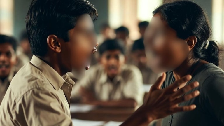 विद्यार्थ्याने शिक्षिकेला केली बेदम मारहाण, शैक्षणिक संस्थेत भीतीचं वातावरण crime news