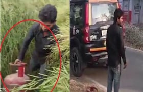 शाळेतला सिलिंडर चोरुन रात्री शेतात झोपले, सकाळी गावकऱ्यांच्या तावडीत सापडले, एकजण फरार Gas Cylinder Theft
