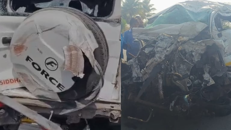 पुणे-सोलापुर राष्ट्रीय महामार्गावर क्रूजरचा टायर फुटून भीषण अपघातात चेंदामेंदा, तिघांचा करुण अंत Pune- Solapur highway Accident