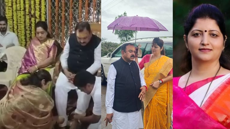 बलात्कार प्रकरणातील आरोपीचे पाय धुतानाचे व्हिडीओ व्हायरल, आता रुपाली चाकणकरांचं स्पष्टीकरण, काय म्हणाल्या? Rupali Chakankar on Nashik Rape case Accused Captain Ashok Kharat