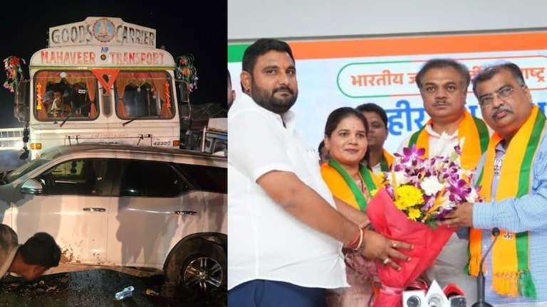 तानाजी सावंत यांच्या पुतण्याचा भीषण अपघात, फॉर्च्युनरचा चक्काचूर; भाजप प्रवेश करुन परतत असताना काय घडलं? Dharashiv News