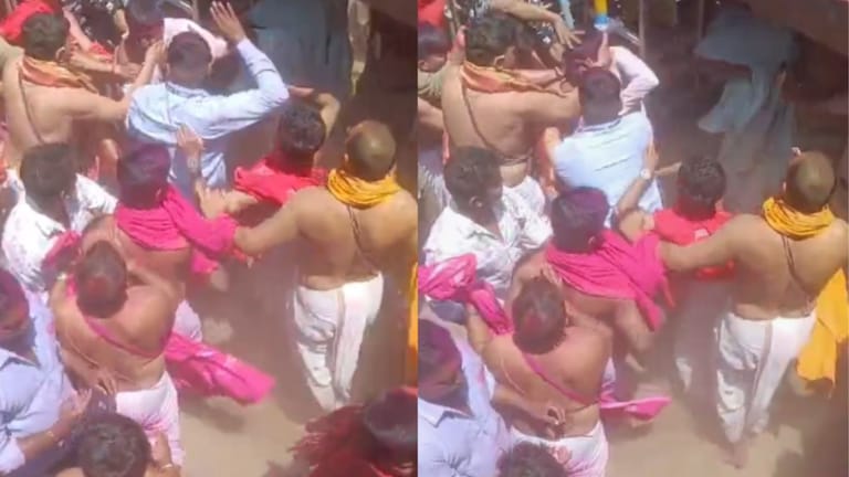 कोल्हापूरमधील वाडी जोतिबा मंदिरात पुजाऱ्यांकडून भाविकांना जबर मारहाण, गुलालासह नारळ फेकून मारल्याचे कृत्य Kolhapur News