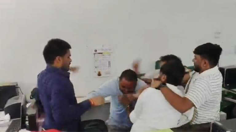 बाळासाहेब थोरातांच्या चुलत भावासह चौघांकडून पंचायत समितीतील अधिकाऱ्याला बेदम मारहाण, कारण काय? VIDEO Crime News