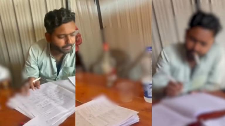 लातूर : टेबलवर दारु, हातात सिगारेट..शिक्षकानं ढाब्यावरच तपासल्या उत्तरपत्रिका, व्हिडिओ सोशल मीडियात व्हायरल Latur Teacher Viral Video