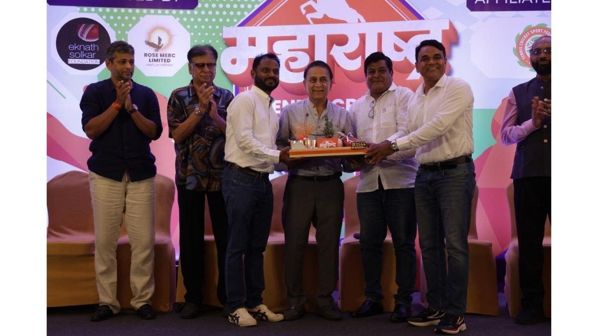 grand launch of the maharashtra tennis cricket champions league in the presence of sunil gavaskar