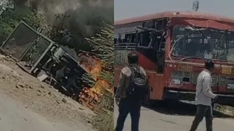 सोलापूर : गाणगापूर महामार्गावर भीषण अपघात; एसटी बस–डंपरच्या धडकेत दोघांचा चिरडून दुर्दैवी अंत Solapur accident