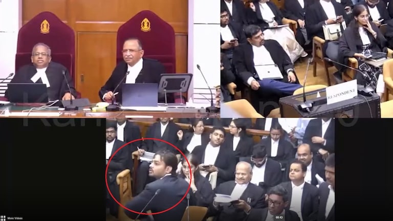 'Mr Judicial Servant, I Order You…'; सुप्रीम कोर्टात महाराष्ट्रातील न्यायमूर्तींसमोर गोंधळ, पेपर भिरकावत शिवीगाळही mr judicial servant i order you chaos in supreme court before a maharashtra judge petitioner hurls papers in air uses abusive language
