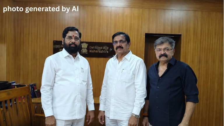काल जयंत पाटील अन् आव्हाडांनी भेट घेतली, अन् आज शिंदेंचा दिल्ली दौरा रद्द photo generated by AI