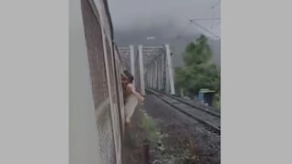 महिलेचा लोकलच्या दारात लटकून प्रवास, पण वाटेत रेल्वेच्या पुलाचा खांब आला, थरारक VIDEO Mumbai Tak