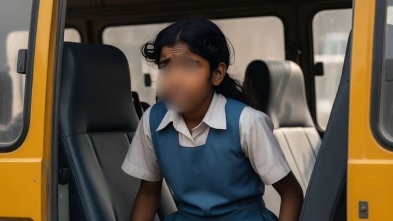 शाळेच्या बसमध्ये पाचवीच्या विद्यार्थीनीवर लैंगिक अत्याचार, व्हिडिओ व्हायरल करण्याची धमकी Crime News (AI Photo)