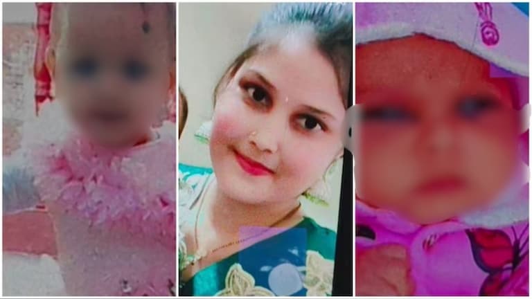 बंद खोलीत महिला गळफास घेतलेल्या अवस्थेत, दोन मुली पलंगावर मृतावस्थेत crime news