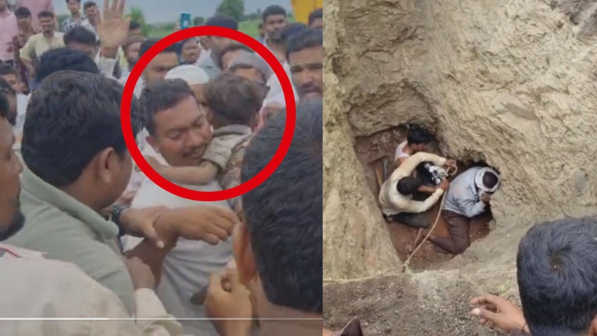 तीन वर्षांचं लेकरु बोअरवेलमध्ये पडलं, 3 तास रेस्क्यू, शेवटी असं काही घडलं की...VIDEO