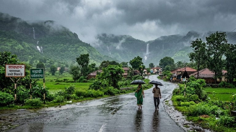 Maharashtra Weather : राज्यात पाऊस मंदावला, पण 'या' विभागातील जिल्ह्यांना यलो अलर्ट maharashtra weather rainfall (AI Photo)