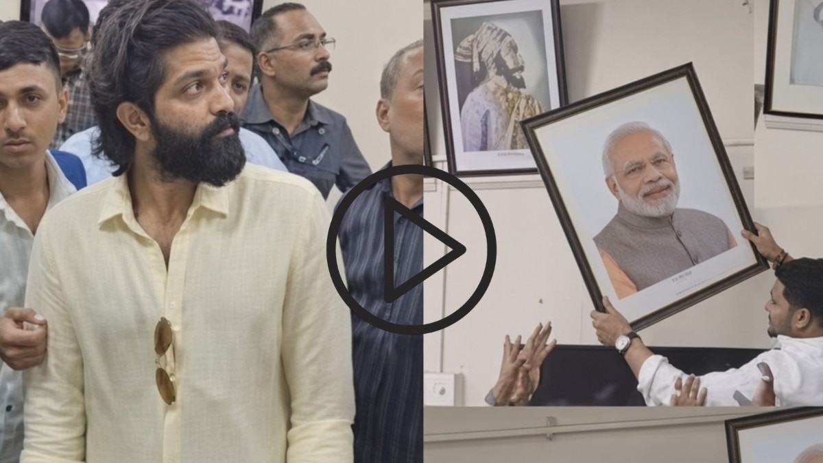 छत्रपती शिवाजी महाराजांच्या बाजूला पंतप्रधानांचा फोटो, अमित ठाकरेंनी काय केलं? 