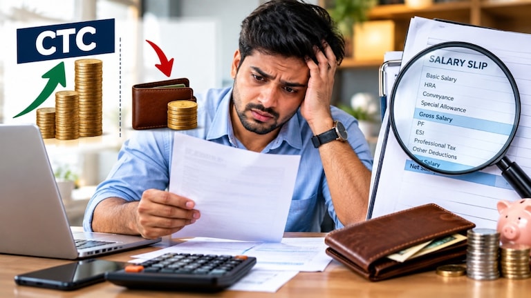 Personal Finance: CTC मोठा, पण हातात पगार कमी! Salary Slip मधील हे आकडे समजून घ्या personal finance ctc vs in hand salary salary slip pf tds gross salary explained
