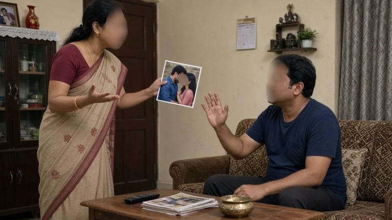 विवाहबाह्य प्रकरणाबाबत बायकोनं नवऱ्याला विचारला जाब, पतीने धारदार शस्त्राने संपवलं crime news (AI Photo)