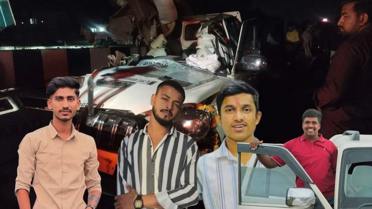 कराडजवळ भीषण अपघात! महालक्ष्मीचं दर्शन घेऊन परतणाऱ्या चार मित्रांचा मृत्यू, तिघे गंभीर Karad Accident
