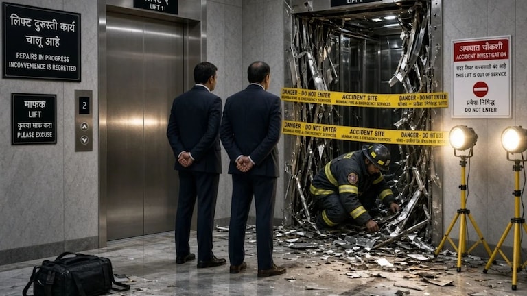 नालासोपाऱ्यात थेट बेसमेंटमध्ये कोसळली लिफ्ट, सात ते आठ जण जखमी Nalasopara Lift Accident (AI Photo)