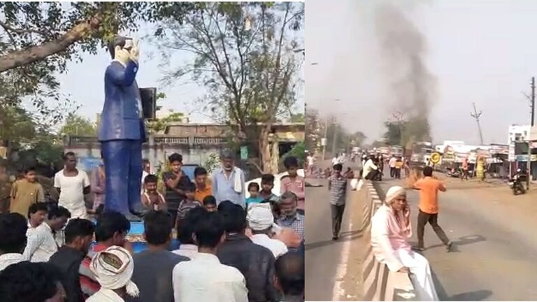 अमरावती : बाबासाहेब आंबेडकर यांच्या पुतळ्याची विटंबना, संतप्त नागरिकांकडून जाळपोळ Mumbai Tak
