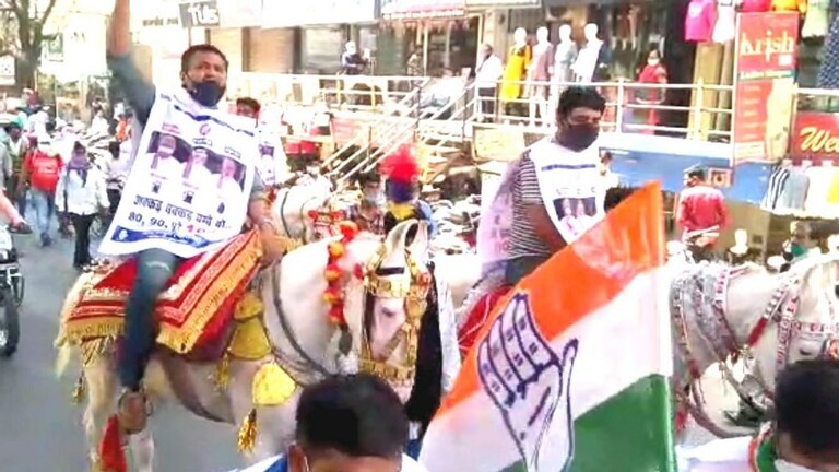 गाडी नको घोडा घ्या, काँग्रेसचं मोदी सरकारविरोधात आगळंवेगळं आंदोलन Mumbai Tak