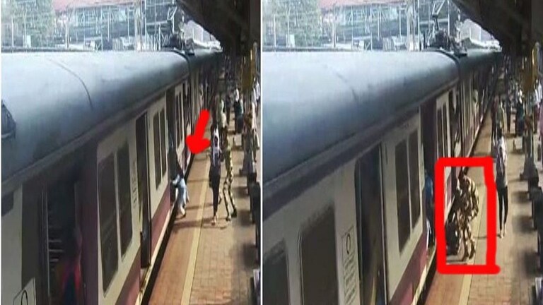 डोंबिवली : ट्रेन पकडताना तोल गेला, ट्रॅक खाली जाणाऱ्या महिलेला दोन जवानांनी वाचवलं Mumbai Tak