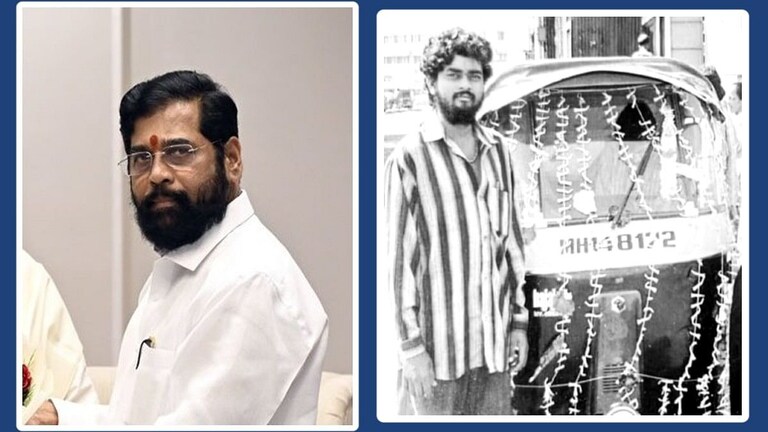 मुख्यमंत्री एकनाथ शिंदेंचा रिक्षाचालक असतानाचा फोटो व्हायरल, काय आहे यामागचं सत्य? Mumbai Tak