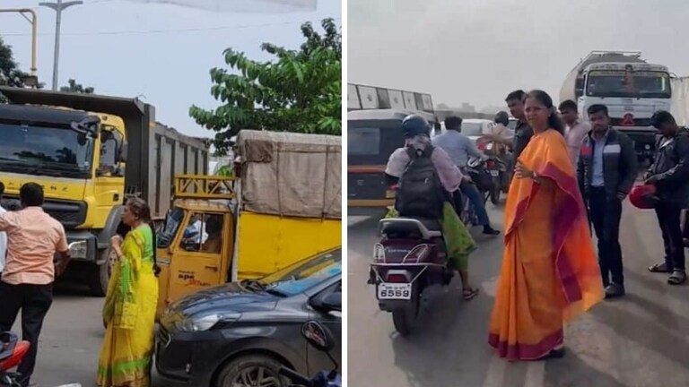 लेकीसारखीच आई! सुप्रिया सुळेंपाठोपाठ प्रतिभा पवार यांनीही गाडीतून उतरुन दूर केलं ट्राफिक Mumbai Tak