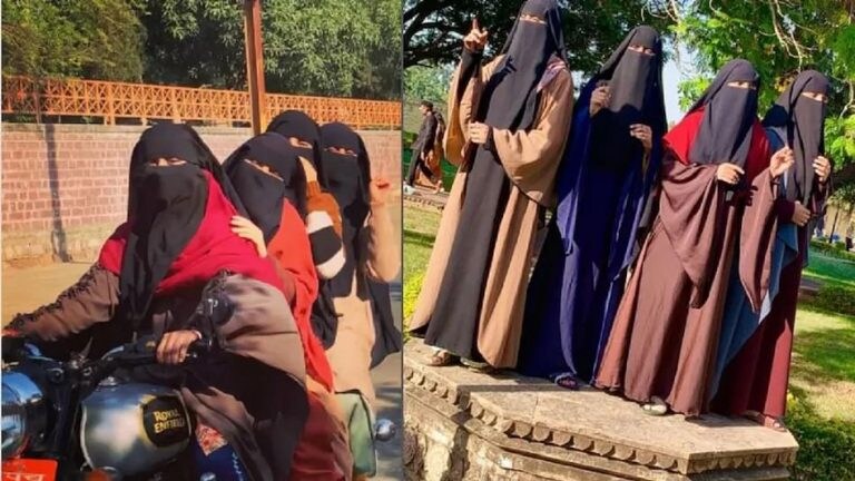 VIRAL: एक बुलेटवर हिजाब घातलेल्या 4 मुली, बाईकवरून दिलं फ्लाइंग KISS Mumbai Tak