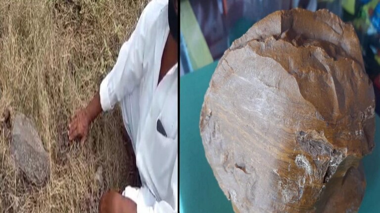 आकाशातून पडला सोनेरी दगड, उस्मानाबादमधली घटना, शेतकरी चिंतेत Mumbai Tak