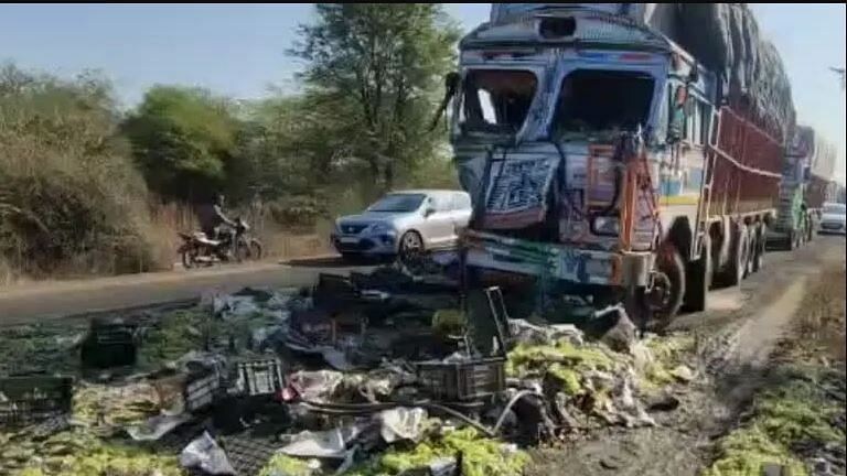 वर्ध्याजवळ द्राक्षाच्या ट्रकचा अपघात, एकाचा मृत्यू; संधीसाधू लोकांनी मारला द्राक्षांवर डल्ला Mumbai Tak