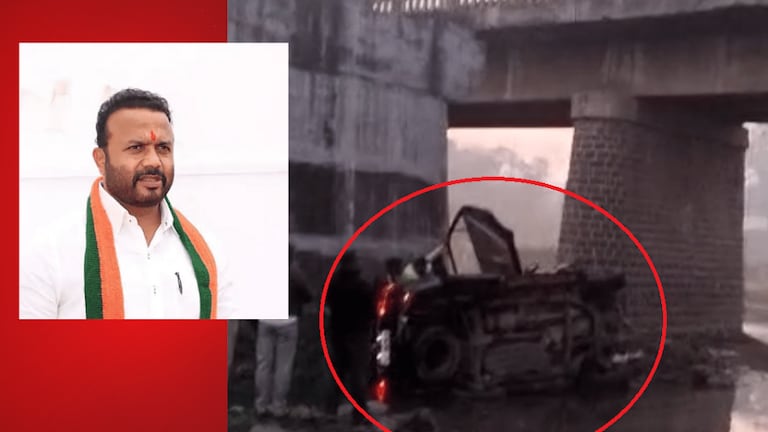 BJP आमदार जयकुमार गोरेंचा भीषण अपघात, गाडी पुलावरुन 30 फूट खाली कोसळली Mumbai Tak